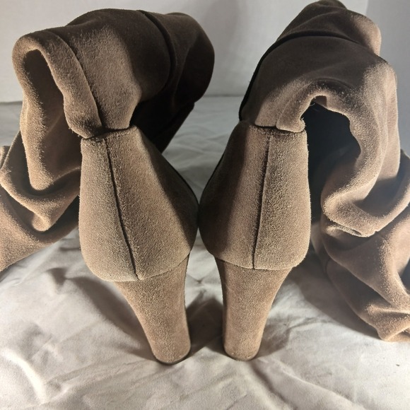 Franco Sarto Artesia Brown Suede Slouchy Knee High Block Heel Boots Womens 8M - Picture 6 of 10